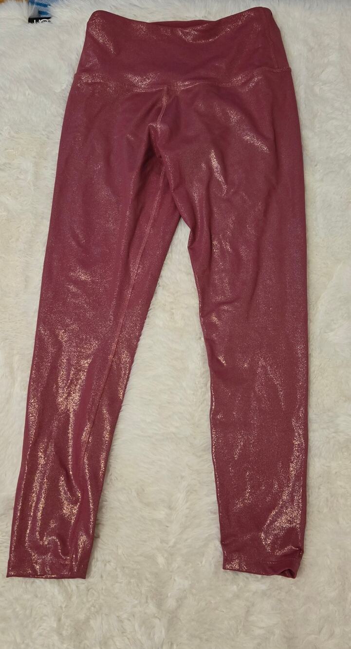 NWT Beyond Yoga Twinkle High Waisted Midi Legging - L - Desert Berry-Gold